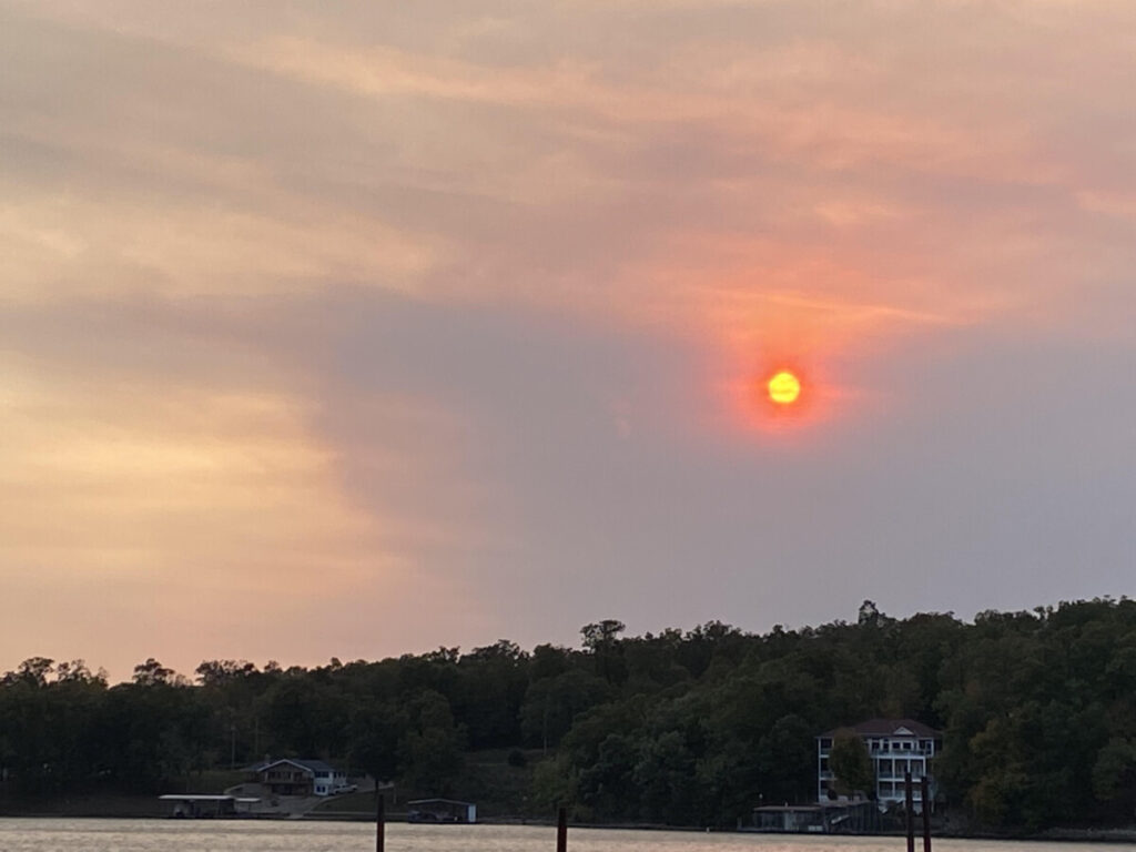 Fire Ball Sunset at Lake of the Ozarks